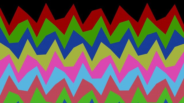 Animated abstract background featuring vibrant multi-colored zigzag patterns shifting horizontally