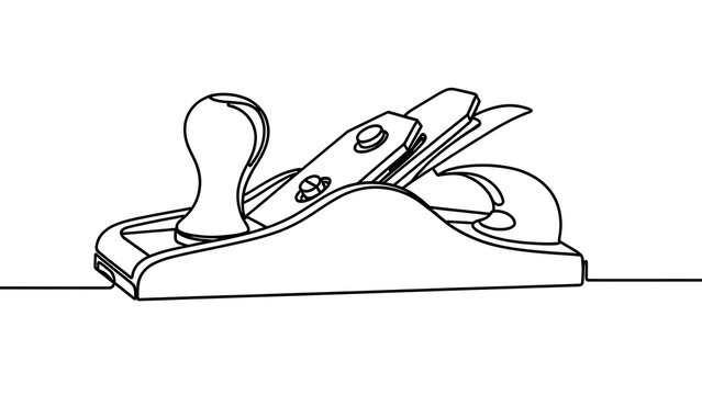 Vintage woodworking hand plane on white background.