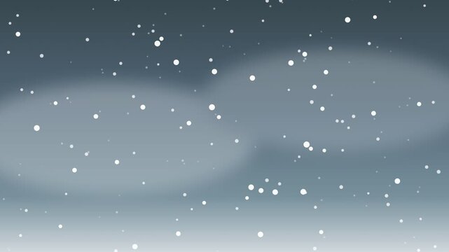 Gentle Snowfall Flakes Falling White Seamless Loop 4K