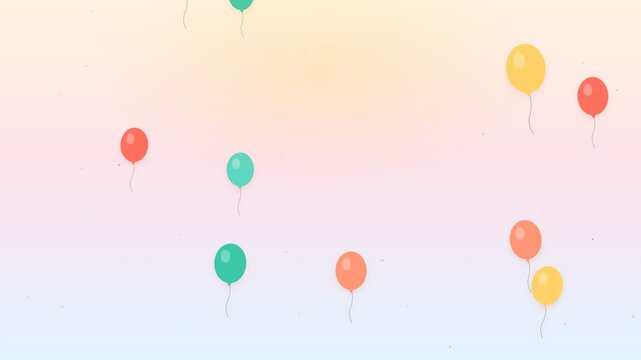 Birthday Balloons Floating Colorful Celebration Seamless Loop 4K