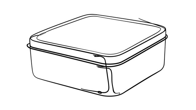 Empty plastic container illustration on white background.