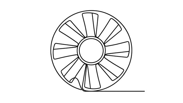 Technical gear wheel diagram white background.