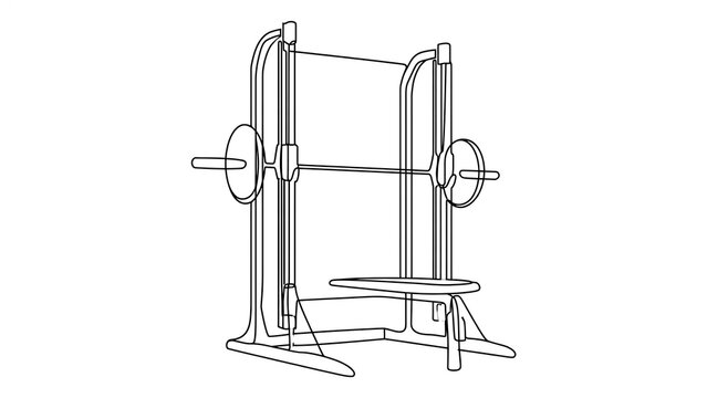 Weight lifting power rack white background.