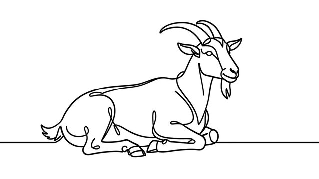 Goat illustration on white background.