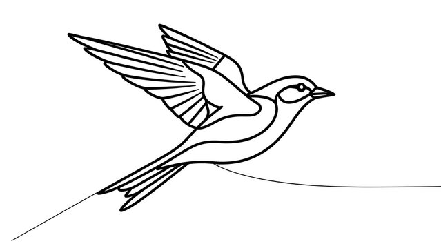 Minimalist bird drawing on white background.