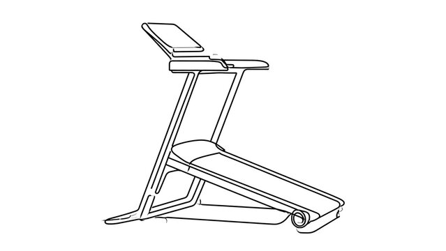 Treadmill illustration on white background.