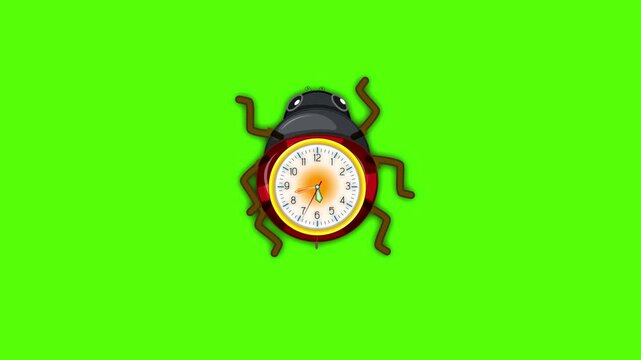 Wall clock animation with pendulum slow motion and bee style clock at his back side, pendulum clock animation, bee insect, bee flying