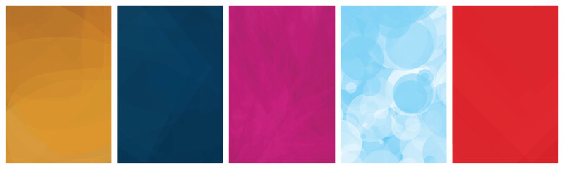 Collection of five vibrant abstract backgrounds featuring warm and cool colors in smooth flowing textures without any visible objects or patterns © J_Begum