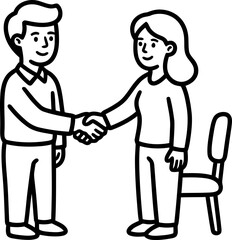 Fototapeta premium Business partners shaking hands, agreement, teamwork, vector illustration