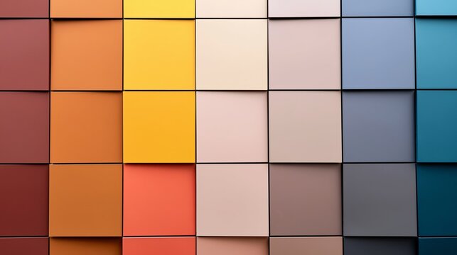 Dynamic facade panels displaying a harmonious blend of colors in contemporary architectural style
