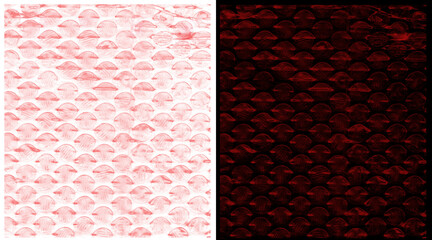 Red fish scale pattern background, textured mermaid skin surface, abstract reptile leather skin texture in light and dark red tones © Shovon
