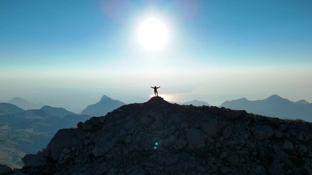 Panoramic Mountain Peak Sunrise Orbit