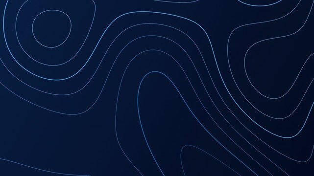 Dark blue background features flowing lines resembling topographic map contours. Minimalist design creates subtle depth, modern aesthetic.