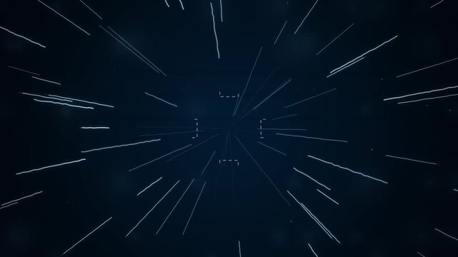 Abstract motion lines creating a starfield hyper jump effect in space