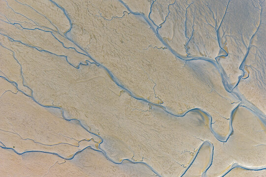 tidal creek patterns on coastal mudflat