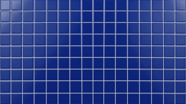 Blue square tile wall texture. Modern ceramic mosaic background for interior design.