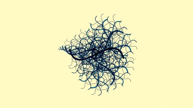 Abstract blue curved lines swirling in a dense organic motion pattern