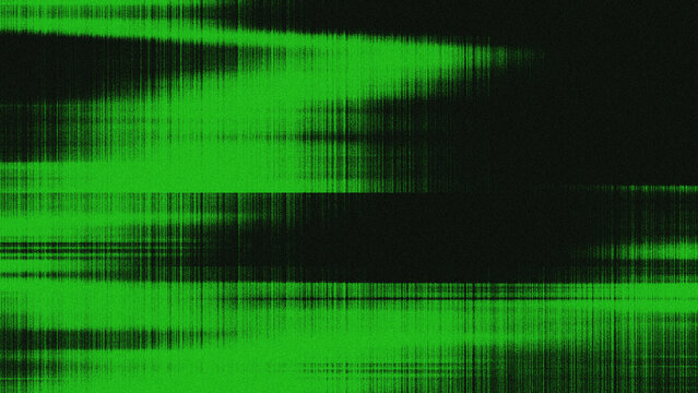 Abstract green digital glitch effect on black background