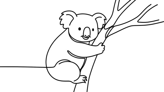 Cute koala illustration on white background.