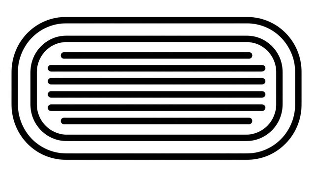 Black and white speaker icon on white background.
