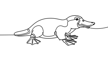 Obraz premium Platypus illustration on white background.