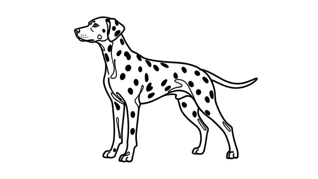 Dalmatian dog illustration on white background.