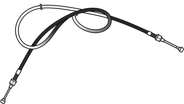 Flexible cable tie with metal ends white background.