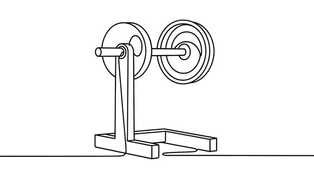 Barbell weightlifting equipment white background.