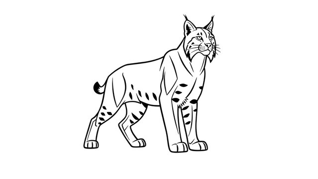 Lynx illustration on white background.
