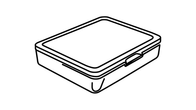 Empty plastic container illustration white background.