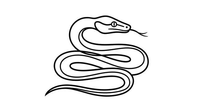Minimalist snake illustration on white background.