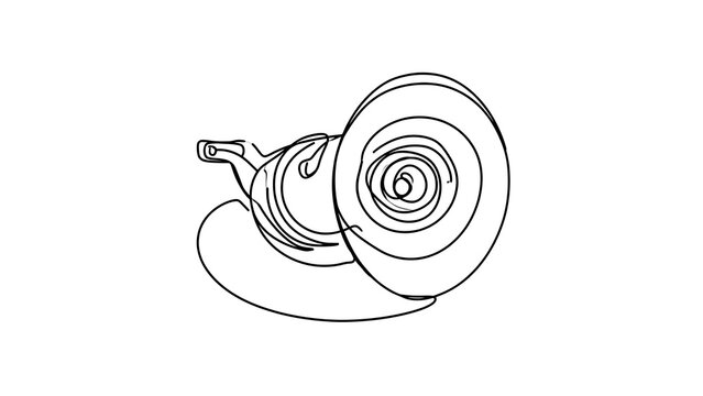 Illustration of a snail shell on white background.