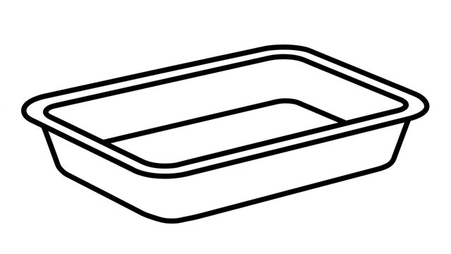 Empty plastic container illustration on white background.