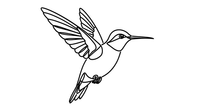 Hummingbird illustration on white background.