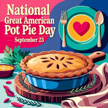 National great american pot pie day september 23 poster with homemade savory pastry september homemade delicious