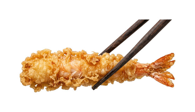 Crispy shrimp tempura png Golden fried prawn cutout Crunchy ebi tempura png Battered shrimp tempura cutout Delicious fried shrimp png isolated transparent background image