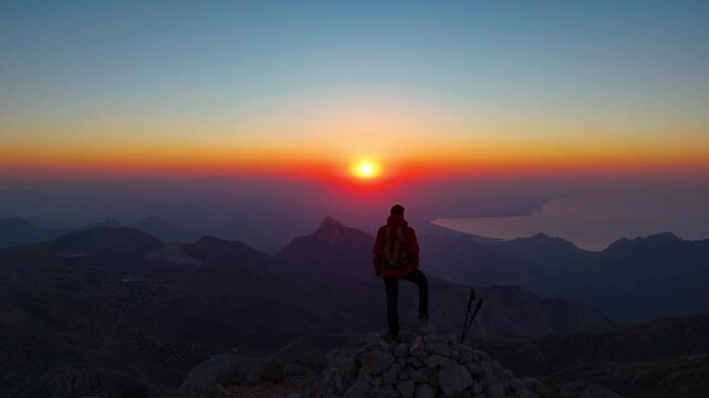 Cinematic Mountain Sunrise Drone Shot