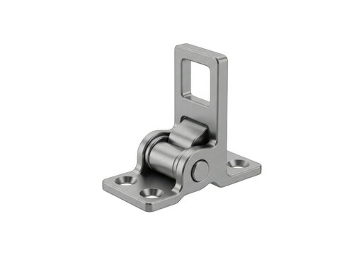 Door latch hinge isolated on transparent background for security applications and furniture hardware