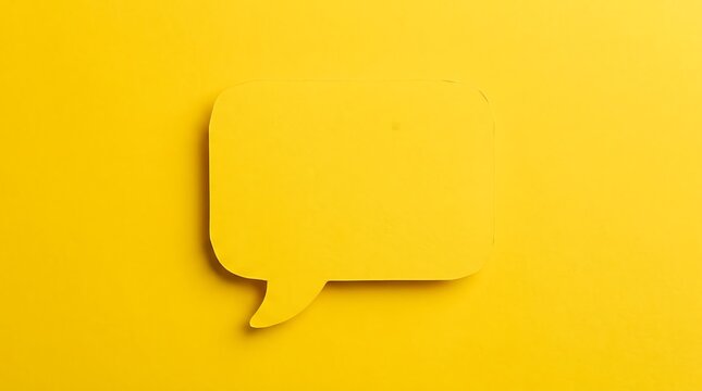 Yellow paper speech bubble on a matching yellow background