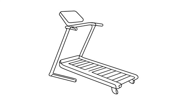 Treadmill illustration on white background.