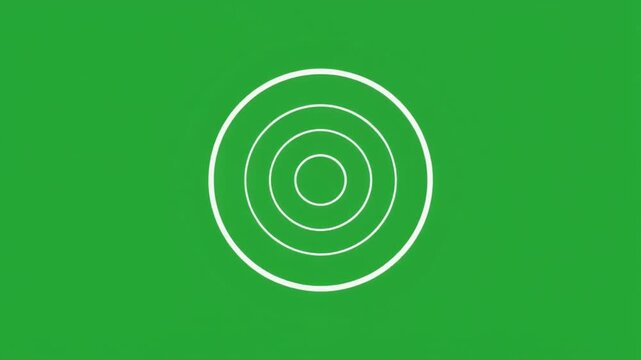 White Circular Click Ripple on Green Screen Animation