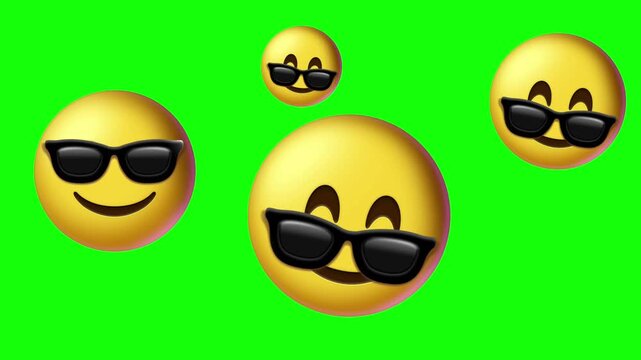 Glasses emoji on green screen background