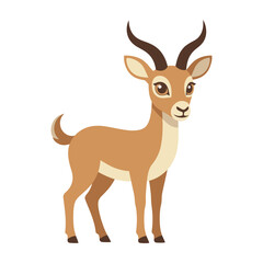 Obraz premium Brown gazelle with white chest and horns standing alone