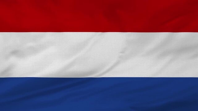 Netherlands or Holland flag swaying in the wind, endless cycled loop video background