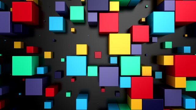 Background of Cubes. Abstract motion, loop, 3d rendering, 4k resolution

