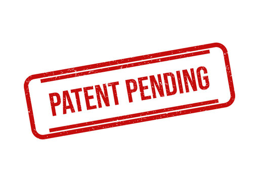 Red patent pending rubber ink stamp impression
