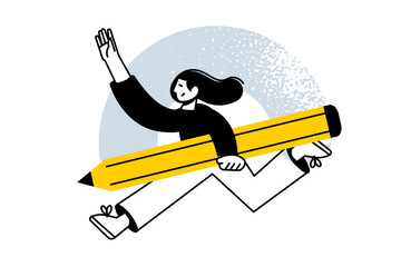Naklejka na ściany i meble Creative business concept of creativity, innovation, education. Vector illustration for web banner, social media banner, business presentation, marketing material. 