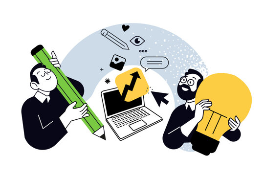 Creative business concept of marketing strategy. Vector illustration for web banner, social media banner, business presentation, marketing material. 