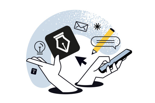 Smartphone app design and development. Vector illustration for web banner, social media banner, business presentation, marketing material. 