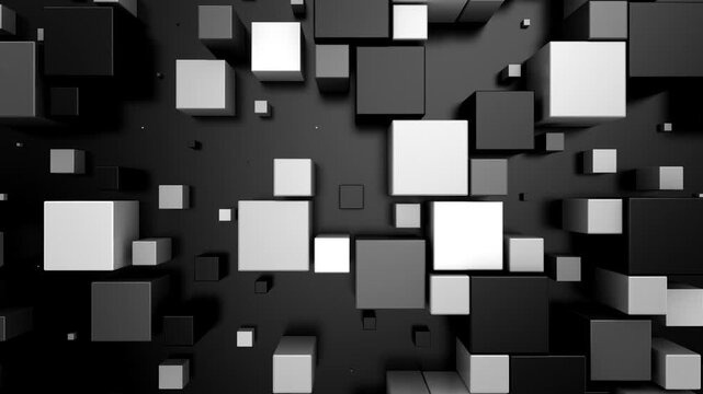 Background of Cubes. Abstract motion, loop, 3d rendering, 4k resolution
